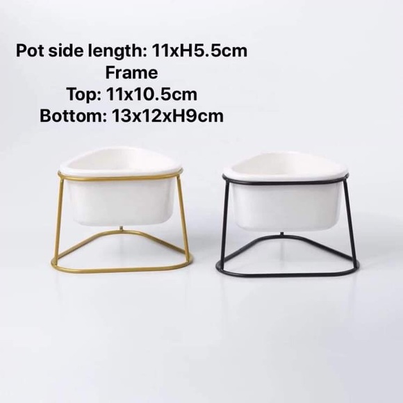 Succulent ceramic pot with metal frame - Picture 1 of 1